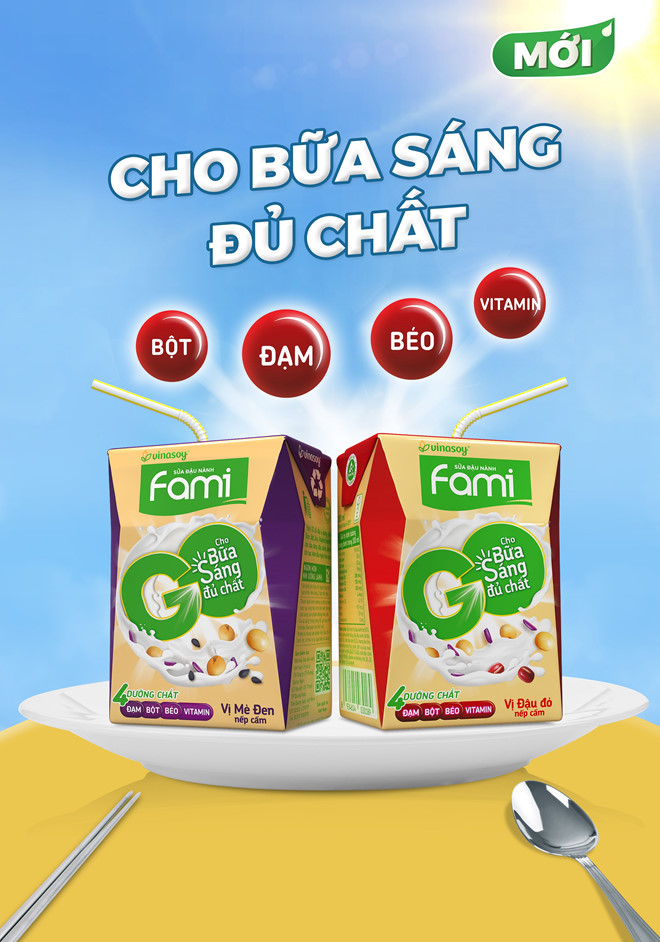 Sản phẩm sữa đậu nành Fami Go mới của Vinasoy.